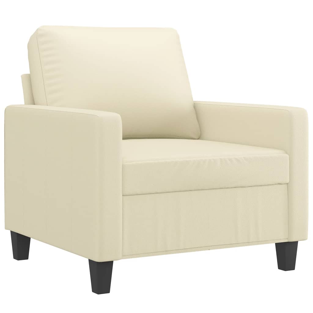 Set di Divani 3 pz con Cuscini crema in Similpelle | homemem39