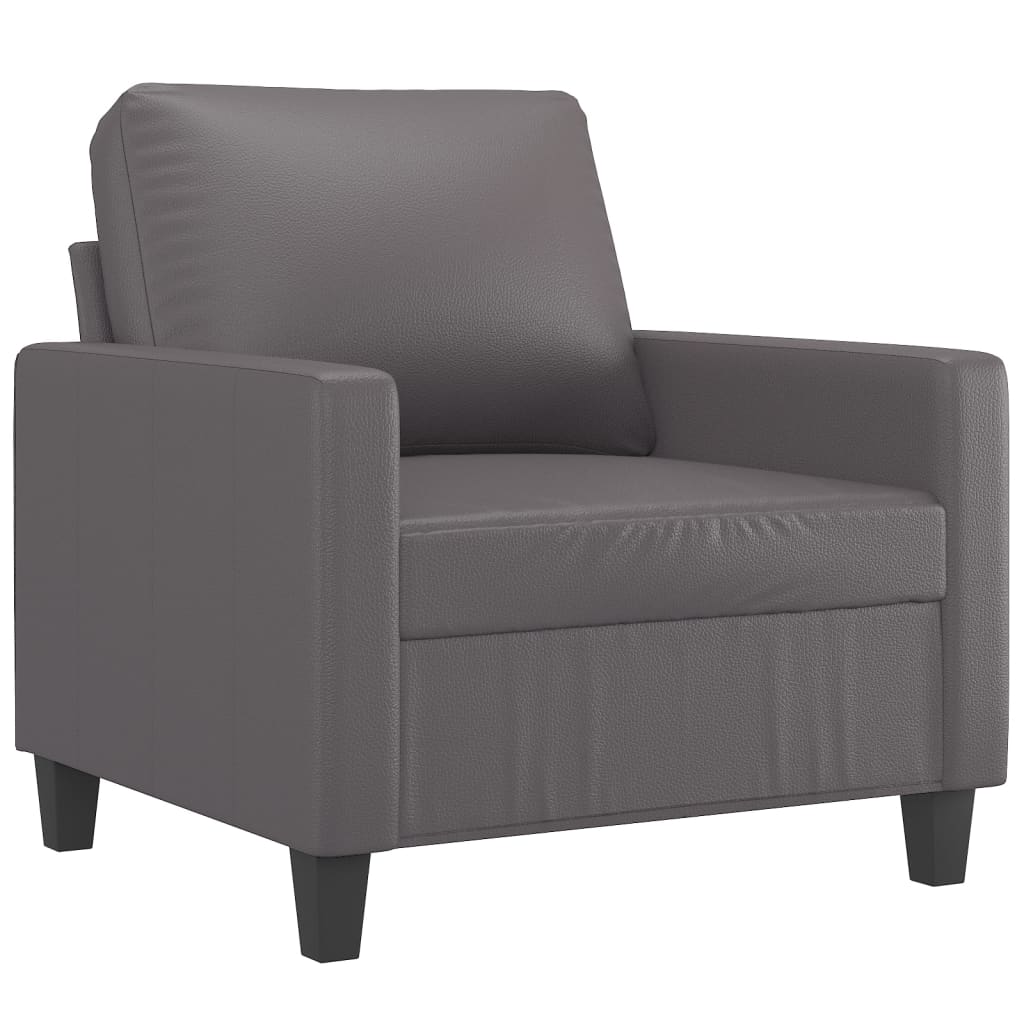 Set di Divani 3 pz con Cuscini Grigio in Similpelle | homemem39