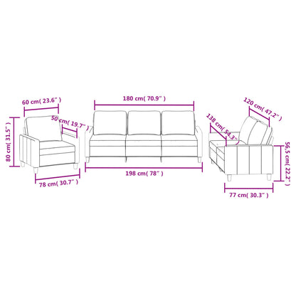 Set di Divani 3 pz con Cuscini Grigio in Similpelle - homemem39