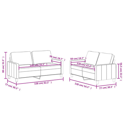 Set di Divani 2 pz con Cuscini Grigio in Similpelle | homemem39