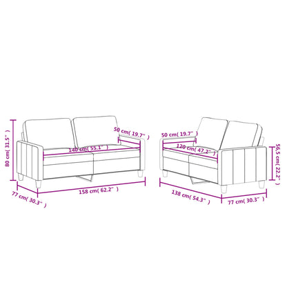 Set di Divani 2 pz con Cuscini Rosso Vino in Similpelle - homemem39