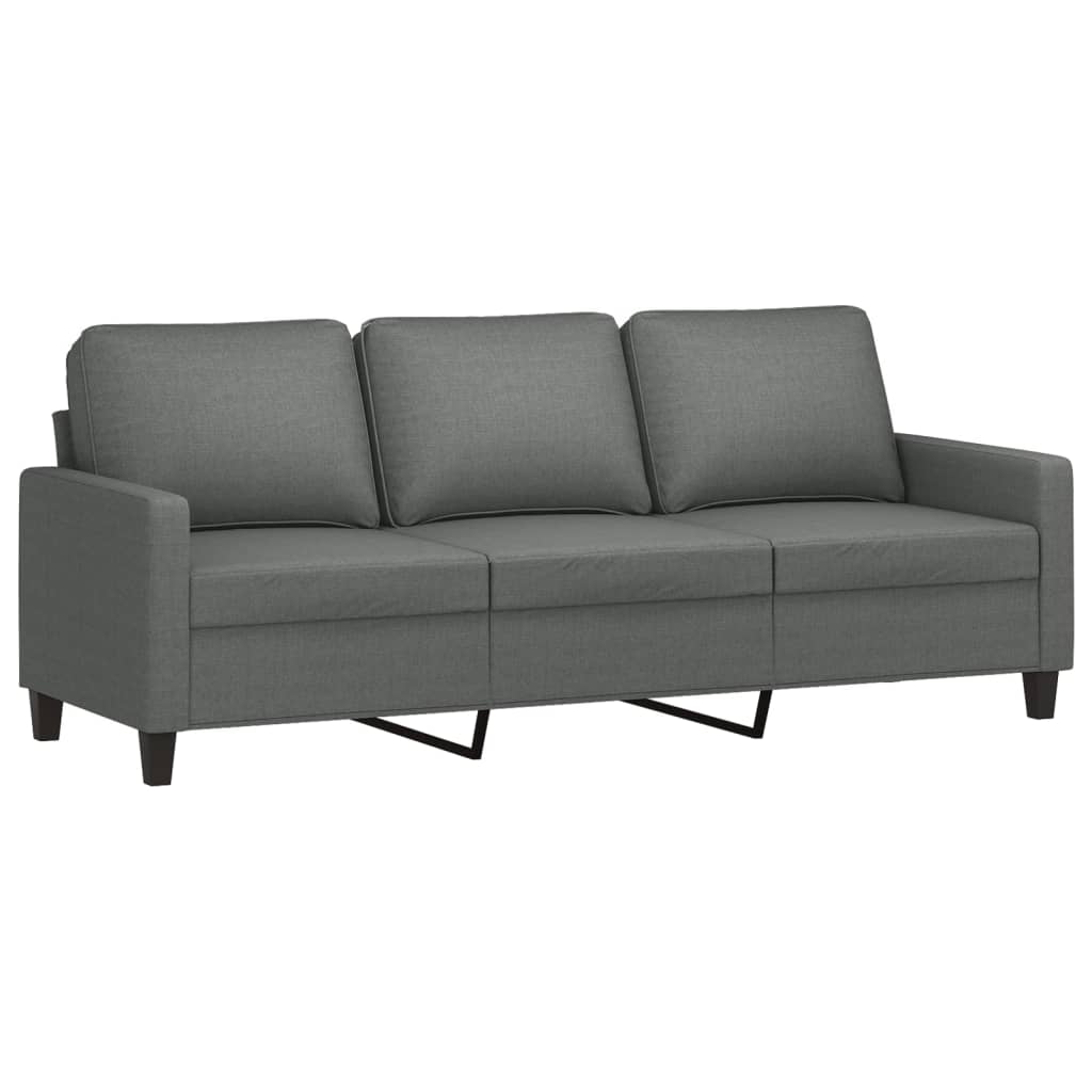 Set di Divani 3 pz con Cuscini Grigio Scuro in Tessuto | homemem39