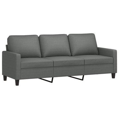 Set di Divani 3 pz con Cuscini Grigio Scuro in Tessuto | homemem39