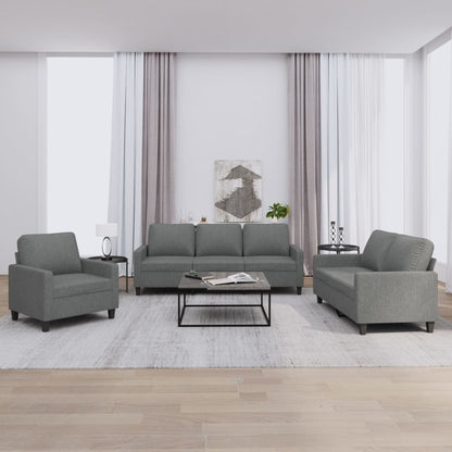 Set di Divani 3 pz con Cuscini Grigio Scuro in Tessuto | homemem39