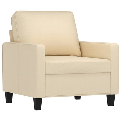 Set di Divani 3 pz con Cuscini Crema in Tessuto | homemem39