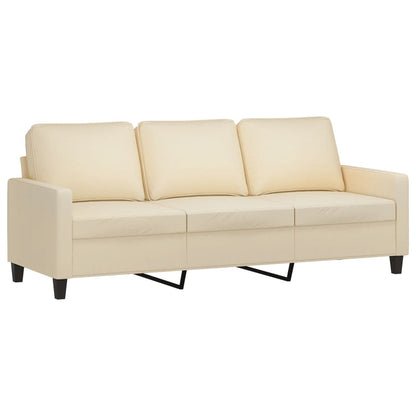 Set di Divani 3 pz con Cuscini Crema in Tessuto | homemem39