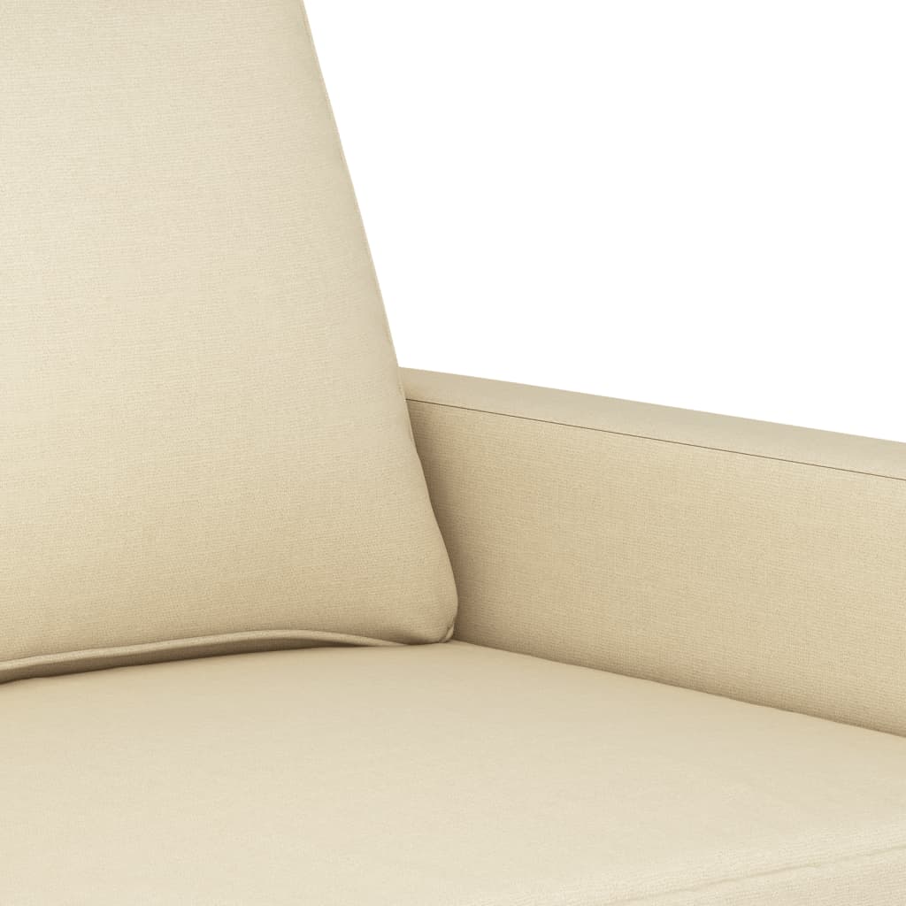 Set di Divani 3 pz con Cuscini Crema in Tessuto | homemem39