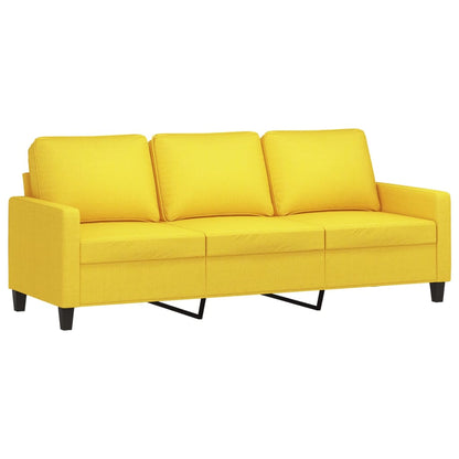 Set di Divani 3 pz con Cuscini Giallo Chiaro in Tessuto | homemem39