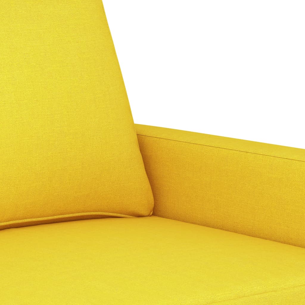 Set di Divani 3 pz con Cuscini Giallo Chiaro in Tessuto | homemem39