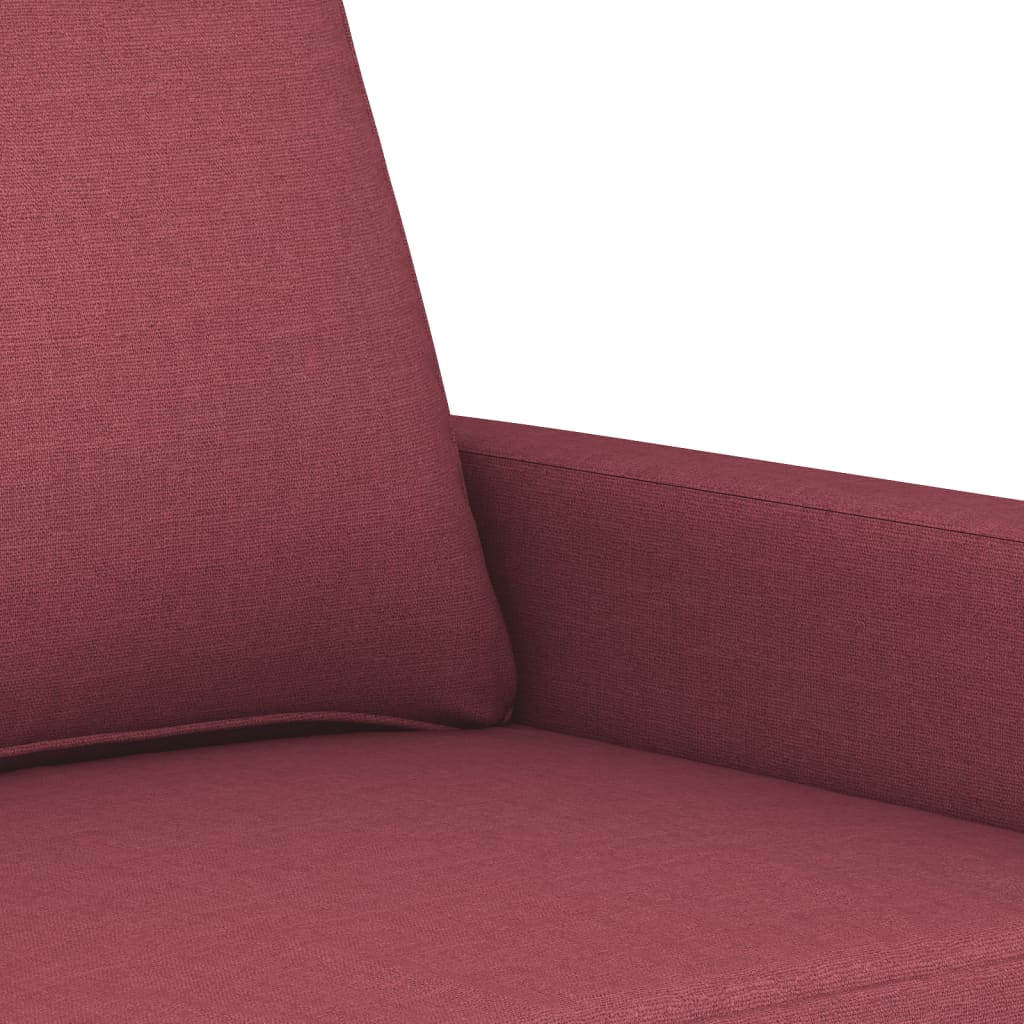 Set di Divani 3 pz con Cuscini Rosso Vino in Tessuto | homemem39