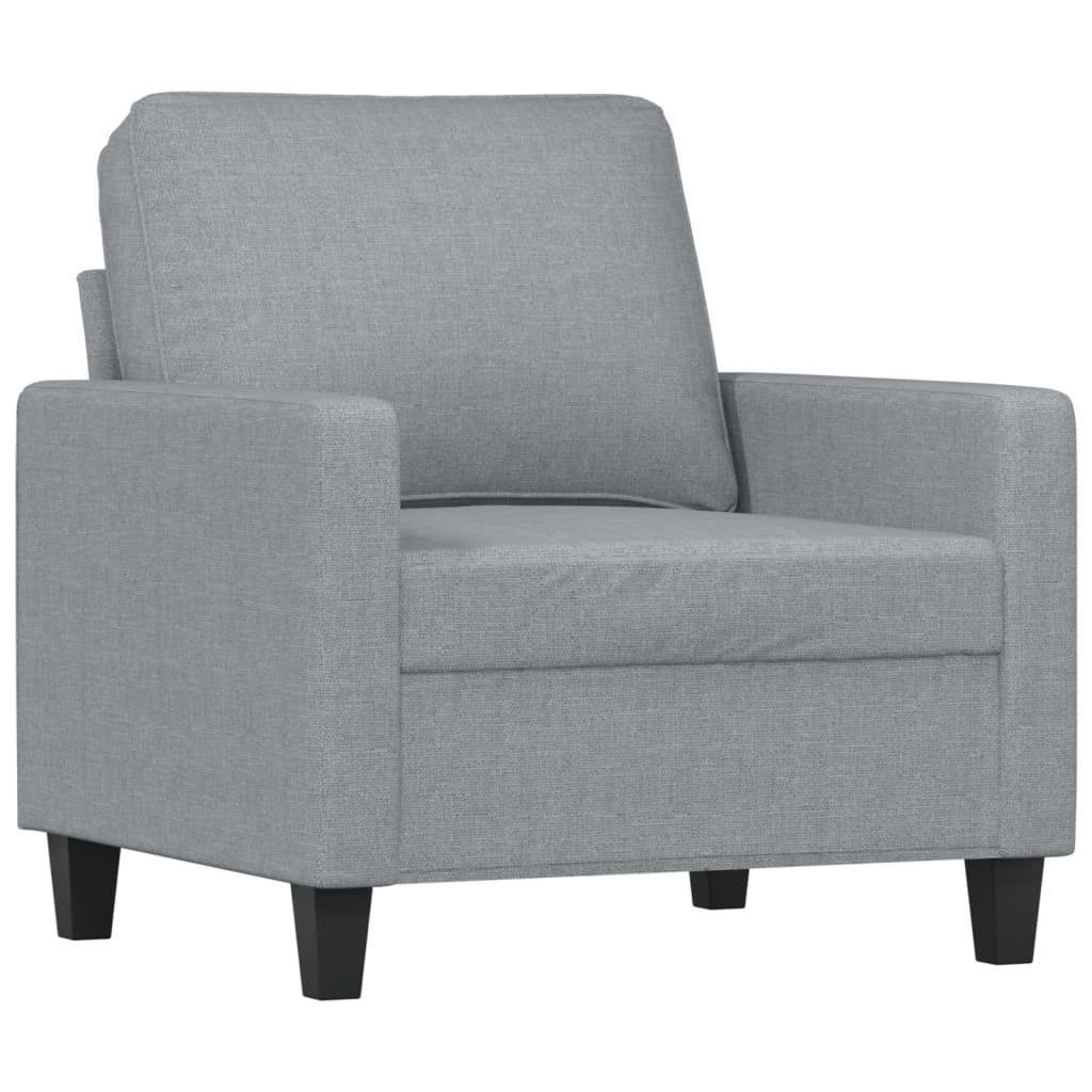 Set di Divani 4 pz con Cuscini Grigio Chiaro in Tessuto | homemem39