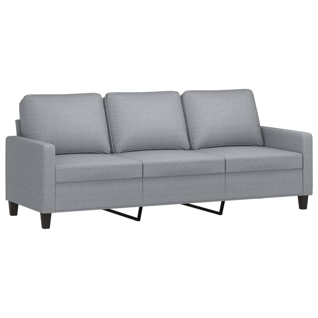 Set di Divani 4 pz con Cuscini Grigio Chiaro in Tessuto | homemem39