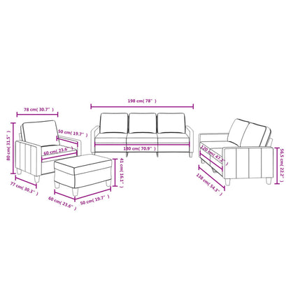 Set di Divani 4 pz con Cuscini Grigio Chiaro in Tessuto | homemem39