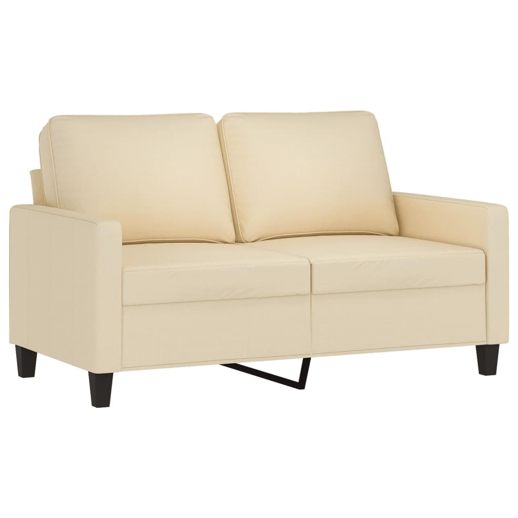 Set di Divani 3 pz con Cuscini Crema in Tessuto | homemem39