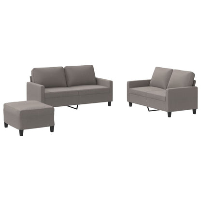 Set di Divani 3 pz con Cuscini Tortora in Tessuto | homemem39