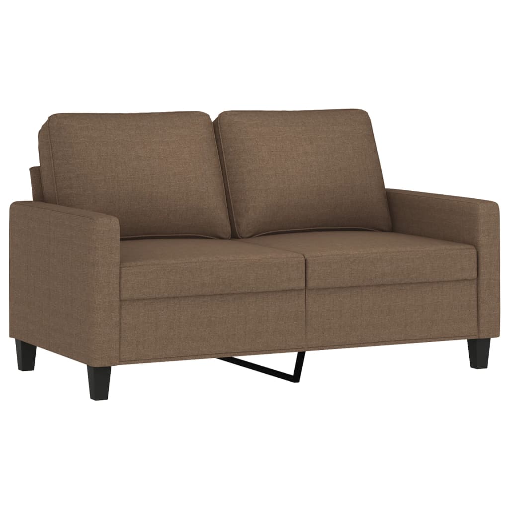 Set di Divani 2 pz con Cuscini Marrone in Tessuto | homemem39