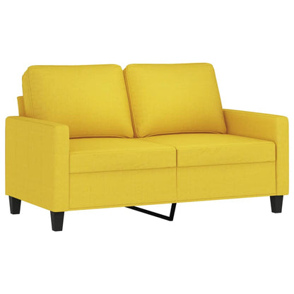 Set di Divani 2 pz con Cuscini Giallo Chiaro in Tessuto | homemem39