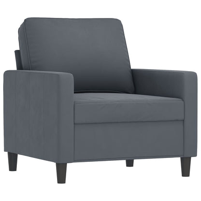 Set di Divani 3 pz con Cuscini Grigio Scuro in Velluto | homemem39