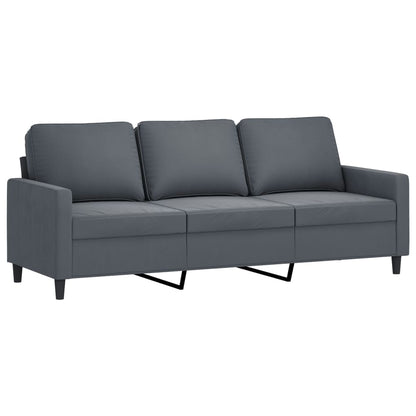 Set di Divani 3 pz con Cuscini Grigio Scuro in Velluto | homemem39