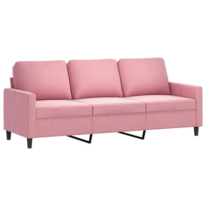 Set di Divani 3 pz con Cuscini rosa in Velluto | homemem39