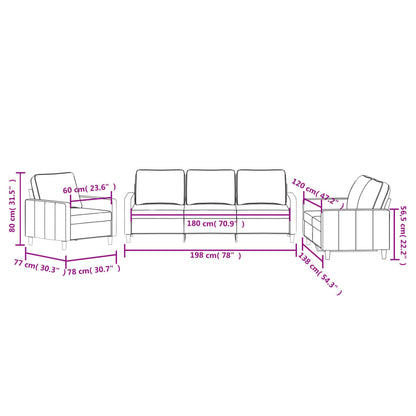 Set di Divani 3 pz con Cuscini rosa in Velluto | homemem39