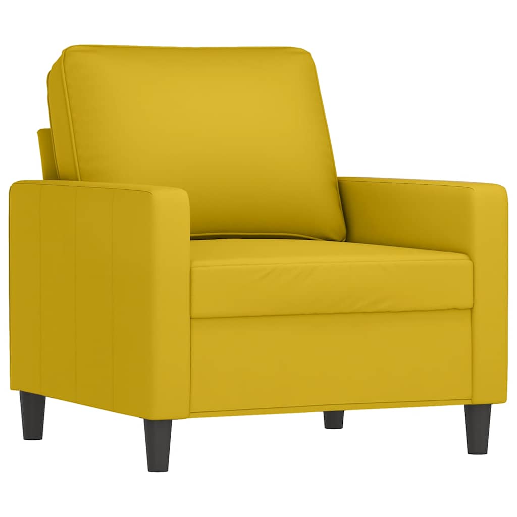 Set di Divani 3 pz con Cuscini giallo in Velluto | homemem39