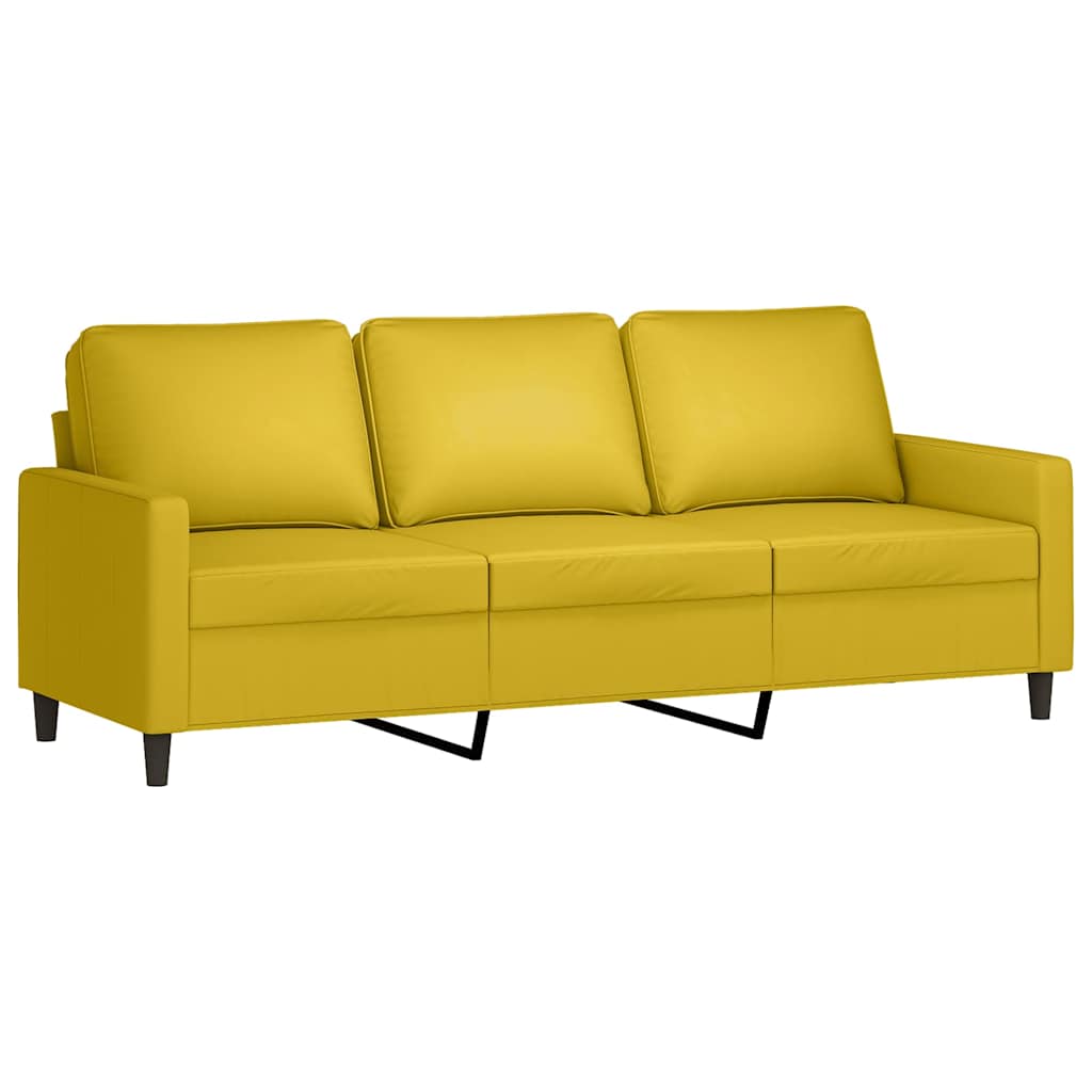 Set di Divani 3 pz con Cuscini giallo in Velluto | homemem39