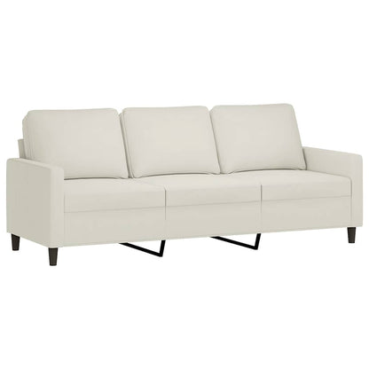 Set di Divani 3 pz con Cuscini Crema in Velluto | homemem39