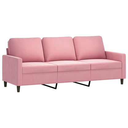 Set di Divani 4 pz con Cuscini rosa in Velluto