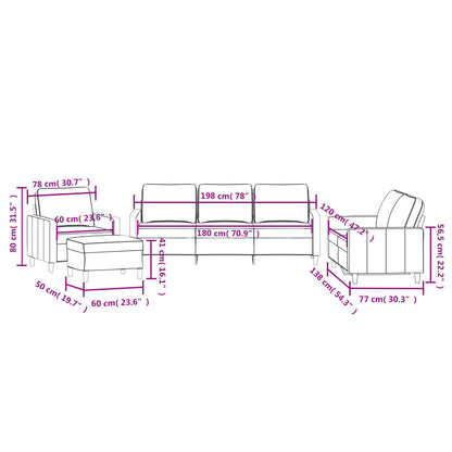 Set di Divani 4 pz con Cuscini rosa in Velluto