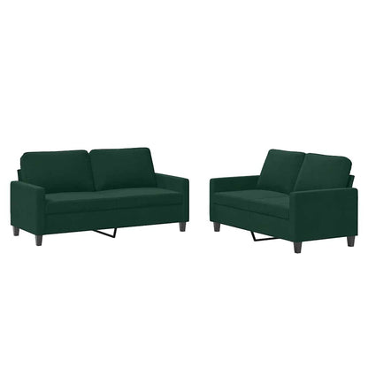 Set di Divani 2 pz con Cuscini Verde scuro in Velluto | homemem39