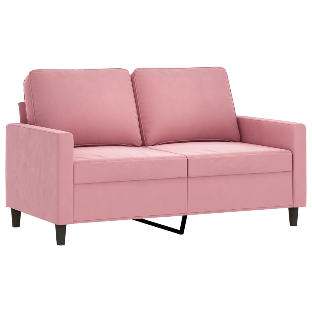 Set di Divani 2 pz con Cuscini rosa in Velluto | homemem39
