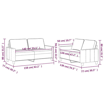 Set di Divani 2 pz con Cuscini Rosso Vino in Velluto | homemem39