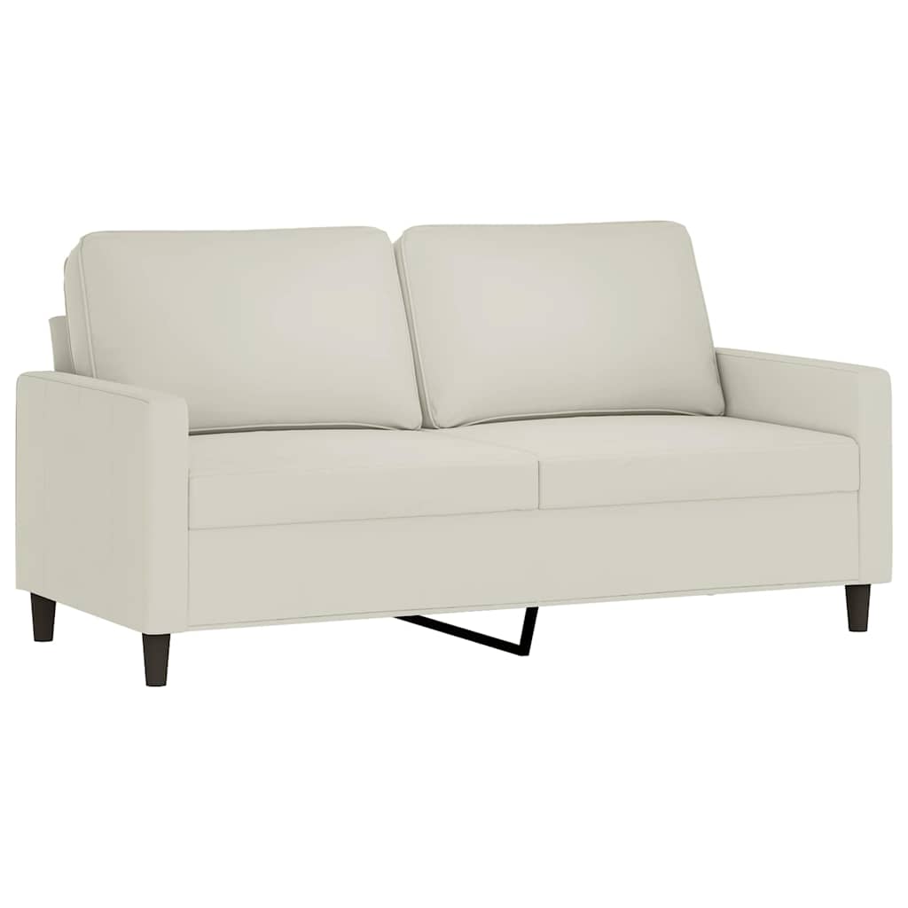 Set di Divani 2 pz con Cuscini Crema in Velluto | homemem39