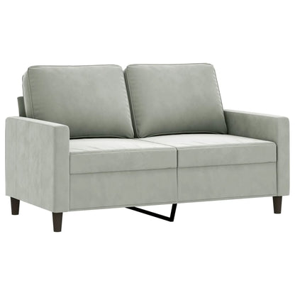Set di Divani 3 pz con Cuscini Grigio Chiaro in Velluto | homemem39