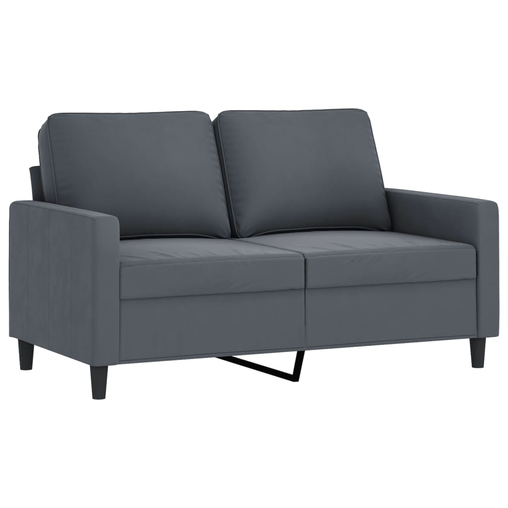 Set di Divani 3 pz con Cuscini Grigio Scuro in Velluto | homemem39