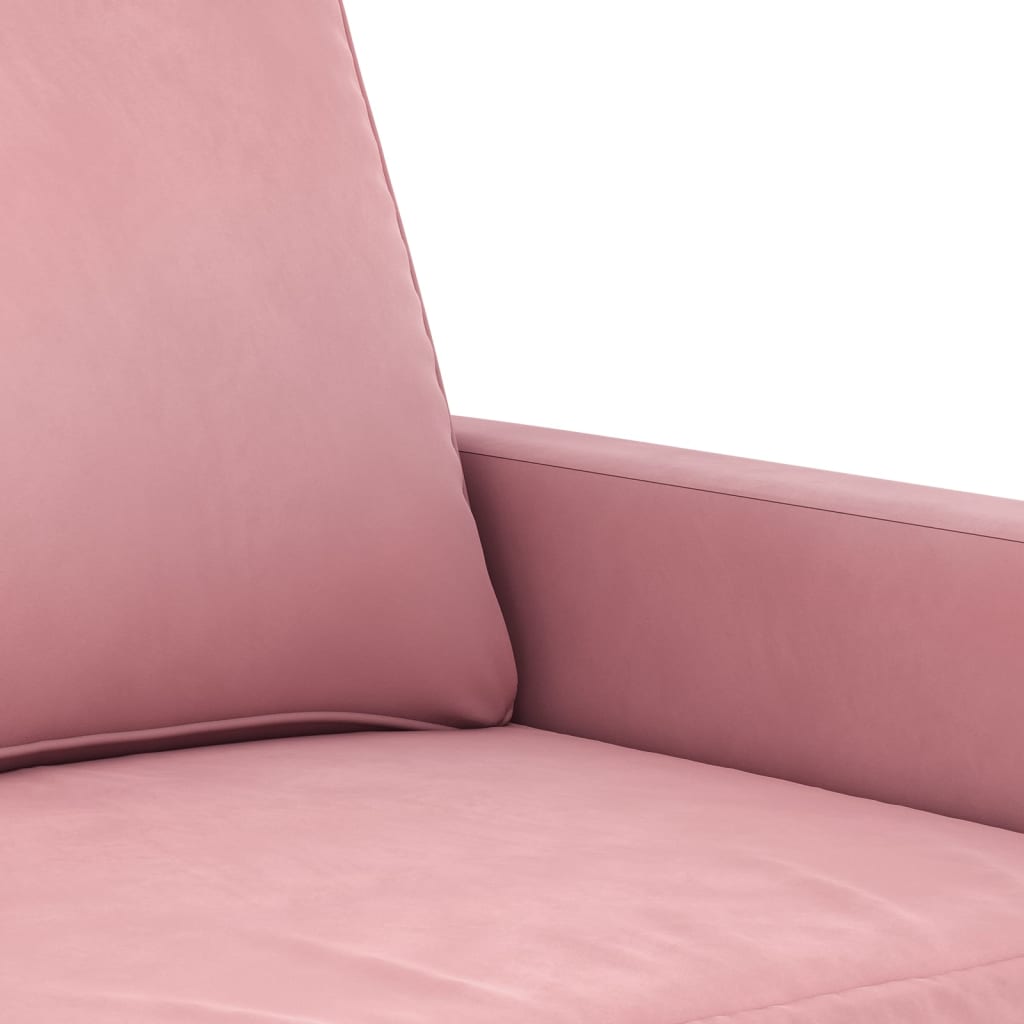 Set di Divani 3 pz con Cuscini rosa in Velluto | homemem39