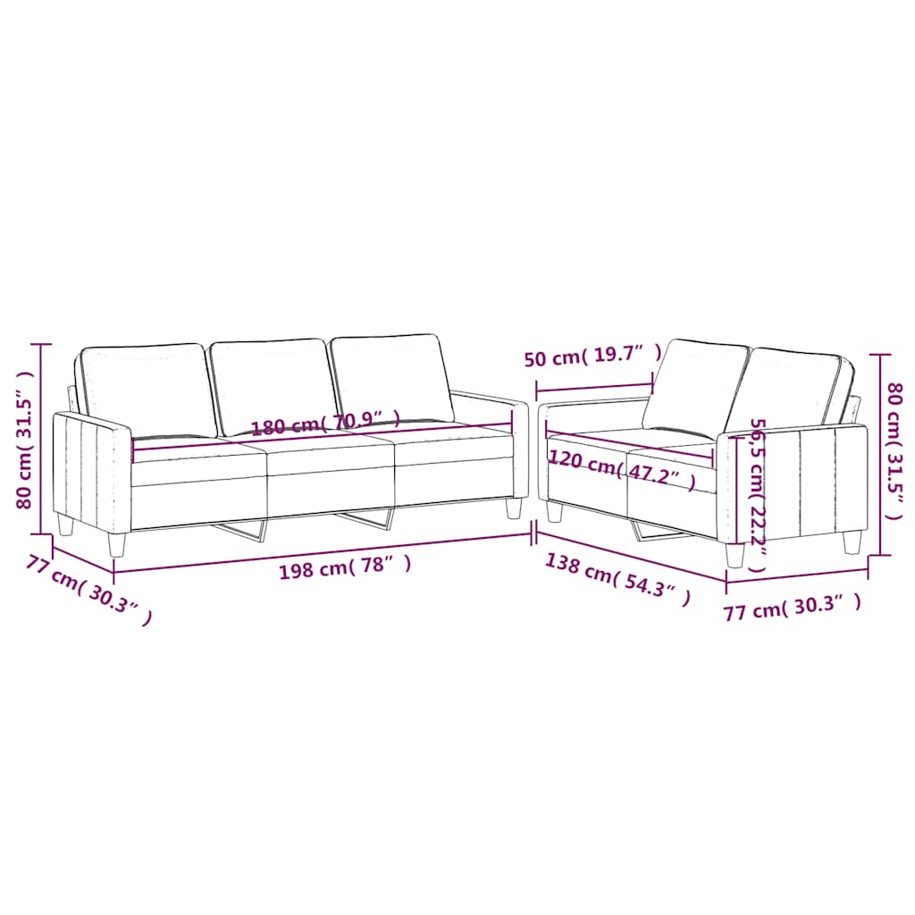 Set di Divani 2 pz con Cuscini Verde scuro in Velluto | homemem39