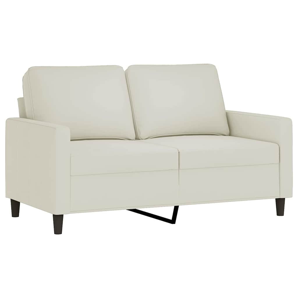Set di Divani 2 pz con Cuscini Crema in Velluto | homemem39