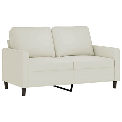 Set di Divani 2 pz con Cuscini Crema in Velluto | homemem39