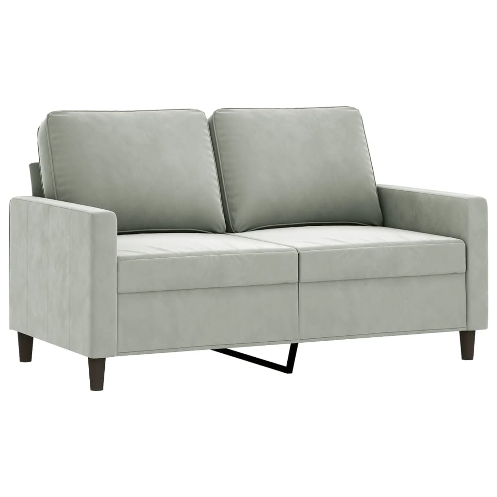 Set di Divani 3 pz con Cuscini Grigio Chiaro in Velluto | homemem39
