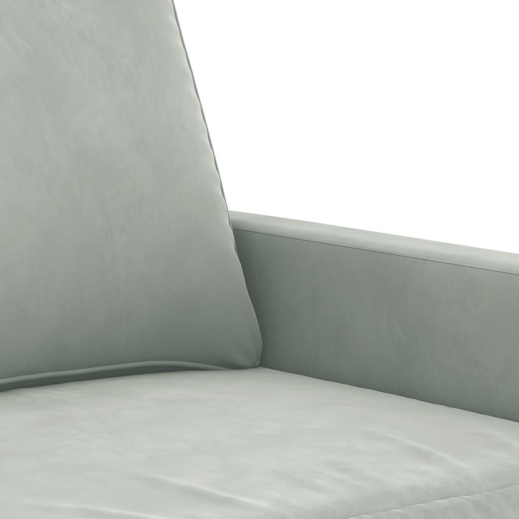 Set di Divani 3 pz con Cuscini Grigio Chiaro in Velluto | homemem39
