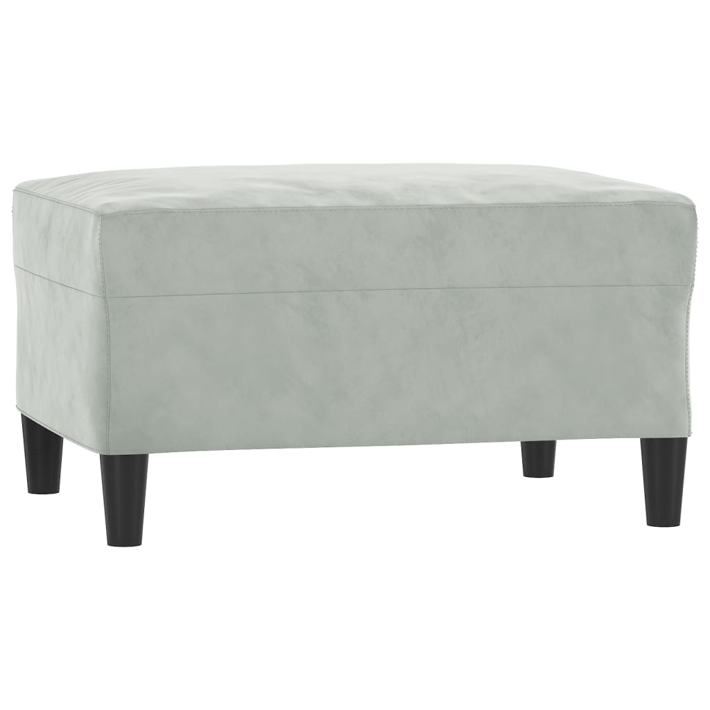 Set di Divani 3 pz con Cuscini Grigio Chiaro in Velluto | homemem39