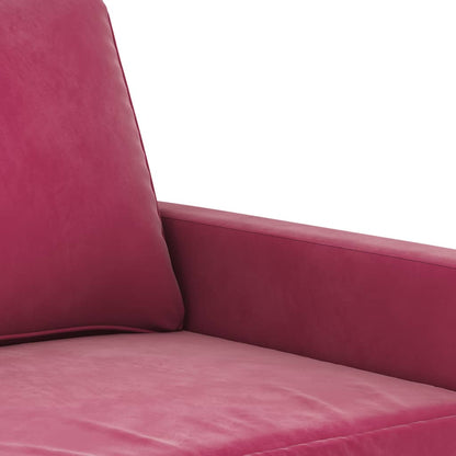 Set di Divani 3 pz con Cuscini Rosso Vino in Velluto | homemem39
