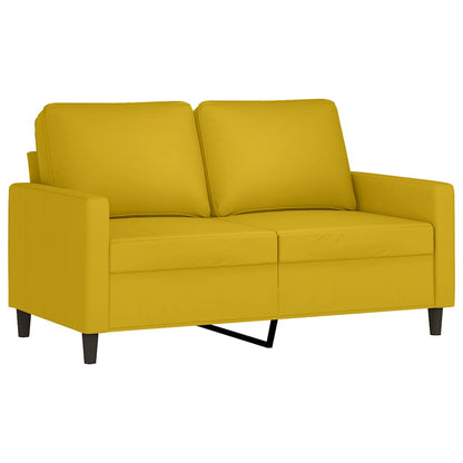 Set di Divani 3 pz con Cuscini giallo in Velluto | homemem39