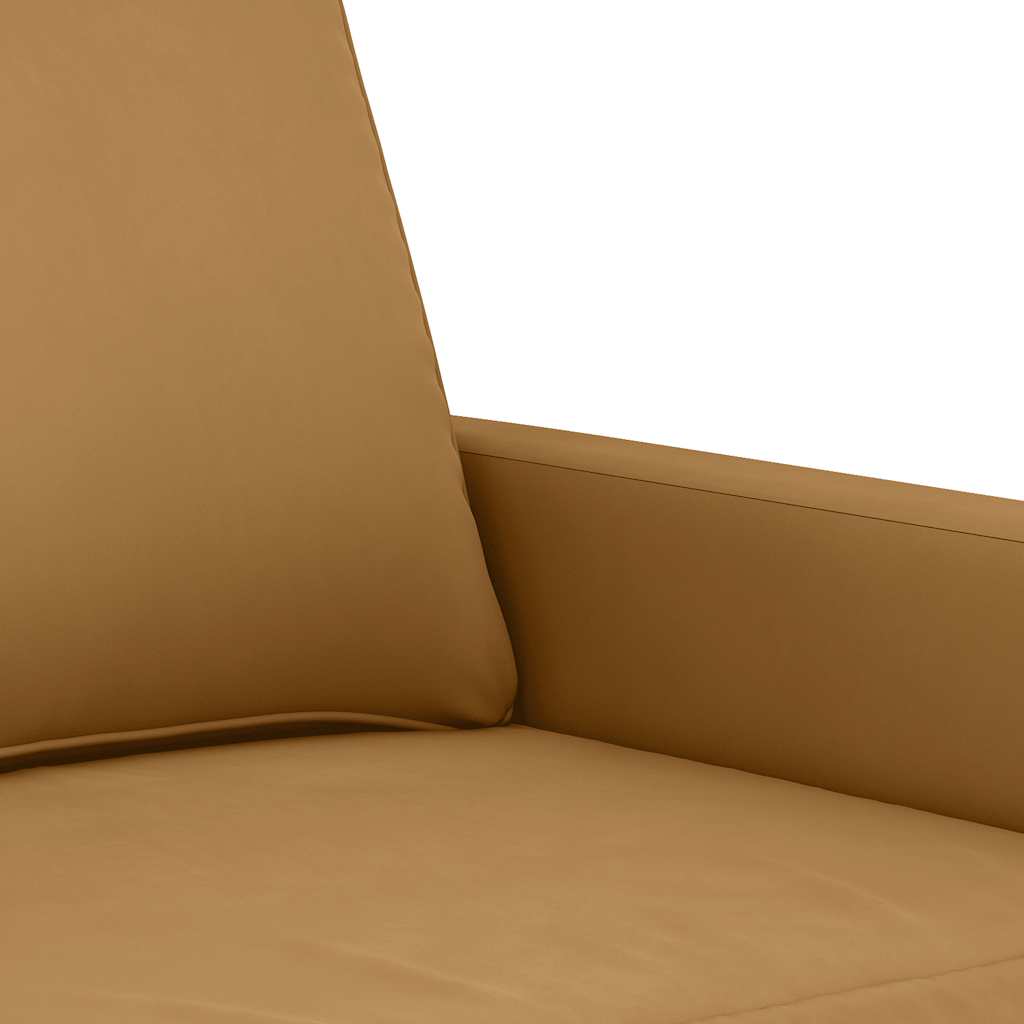 Set di Divani 3 pz con Cuscini Marrone in Velluto | homemem39