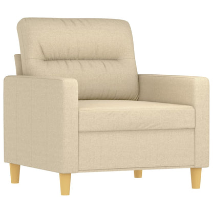 Set di Divani 3 pz con Cuscini Crema in Tessuto | homemem39