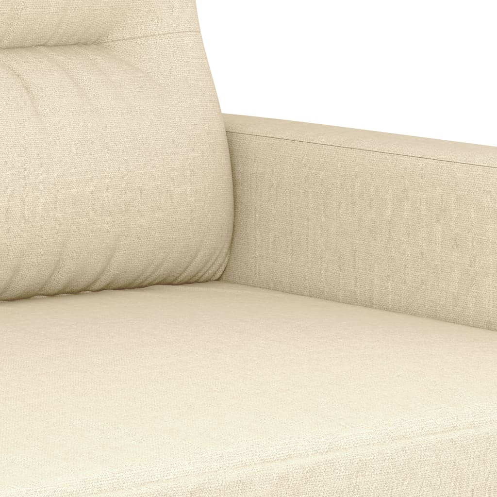 Set di Divani 3 pz con Cuscini Crema in Tessuto | homemem39
