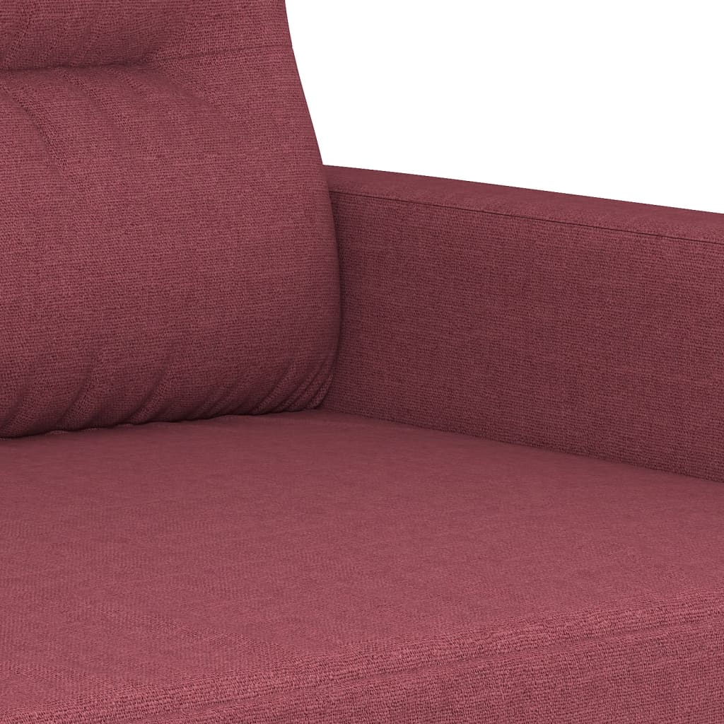 Set di Divani 3 pz con Cuscini Rosso Vino in Tessuto | homemem39