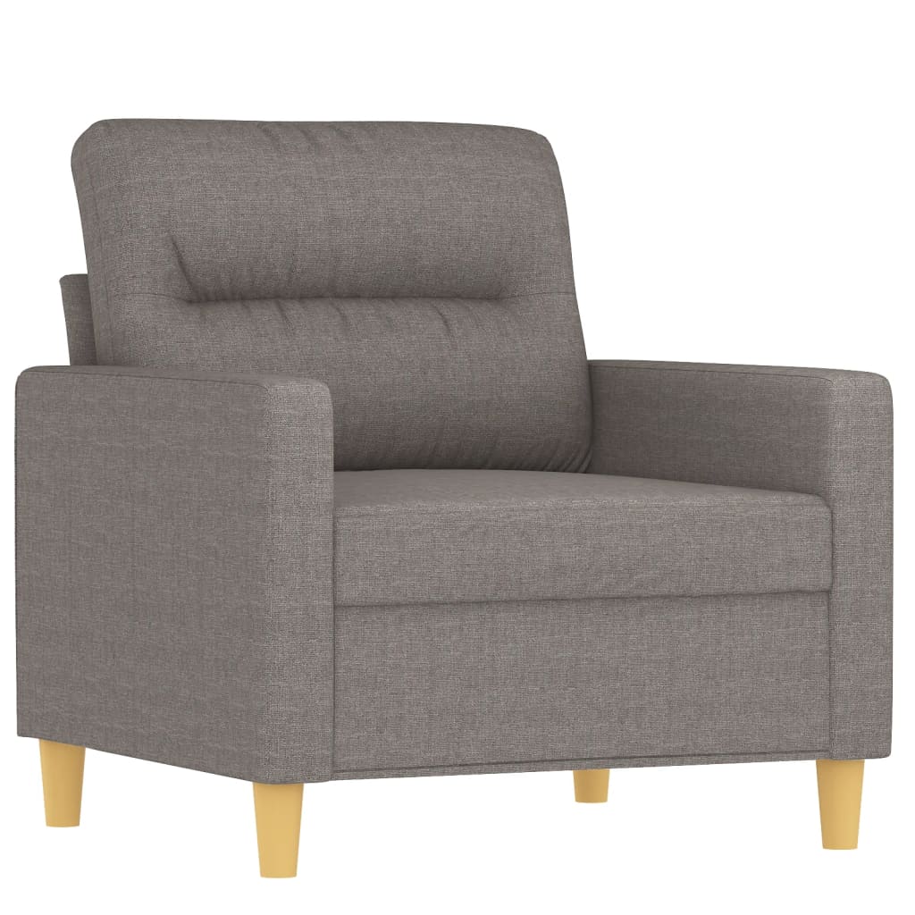Set di Divani 3 pz con Cuscini Tortora in Tessuto | homemem39